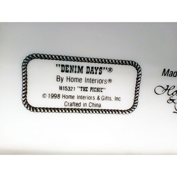 Denim Days by Home Interiors and Gifts 1998 Vintage Figurine Boy and Girl Picnic - Picture 11 of 12